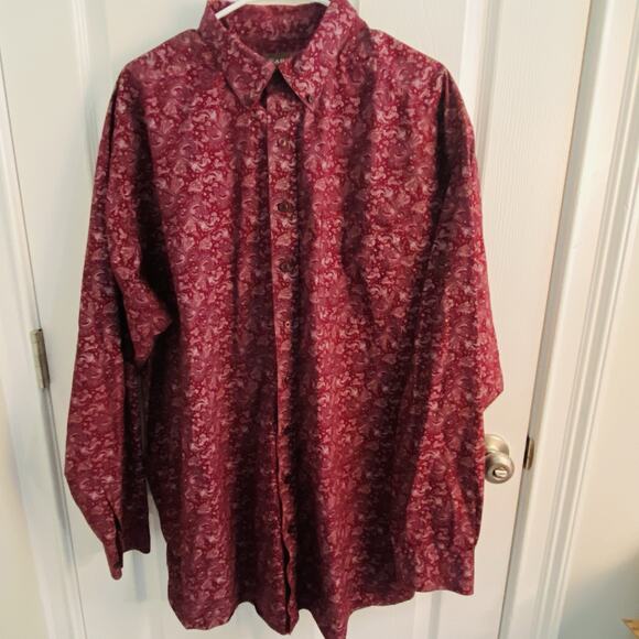 Ariat Shirt Mens XXL Red Paisley Button up Classic Cowboy Rodeo Western Print - Picture 1 of 7